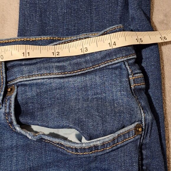 FREE PEOPLE Great Heights Skinny Jeans Womens 29 Blue Distressed Frayed Denim - Picture 7 of 13